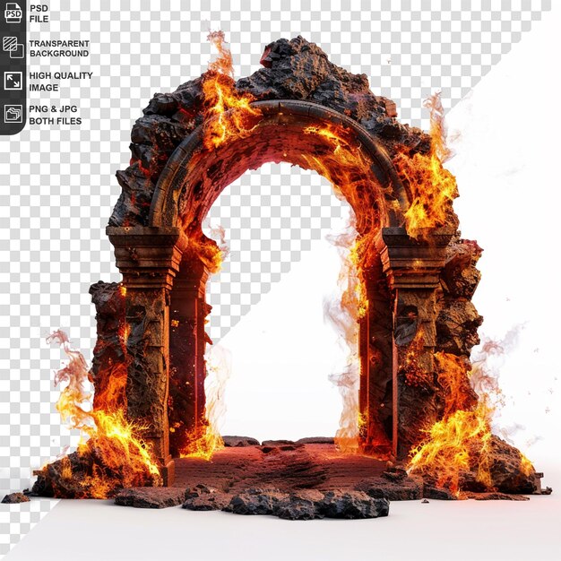 PSD fire on arch gate isolated