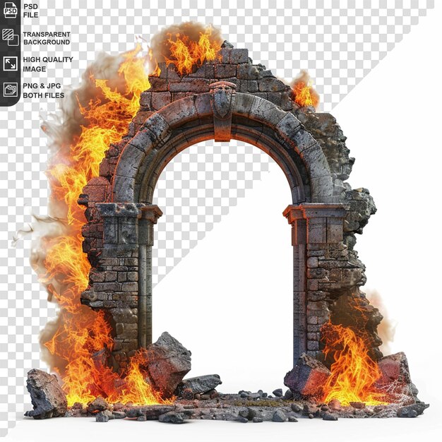 PSD fire on arch gate isolated