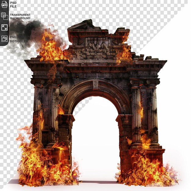 PSD fire on arch gate isolated