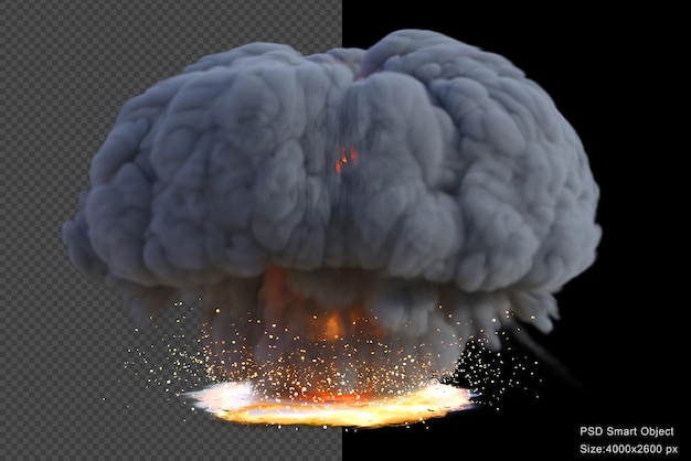 Fire ball effect isolated 3d render