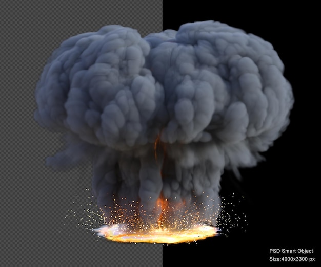 Fire ball effect isolated 3d render