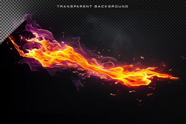 Fire Beam VFX Special Effect on Transparent background