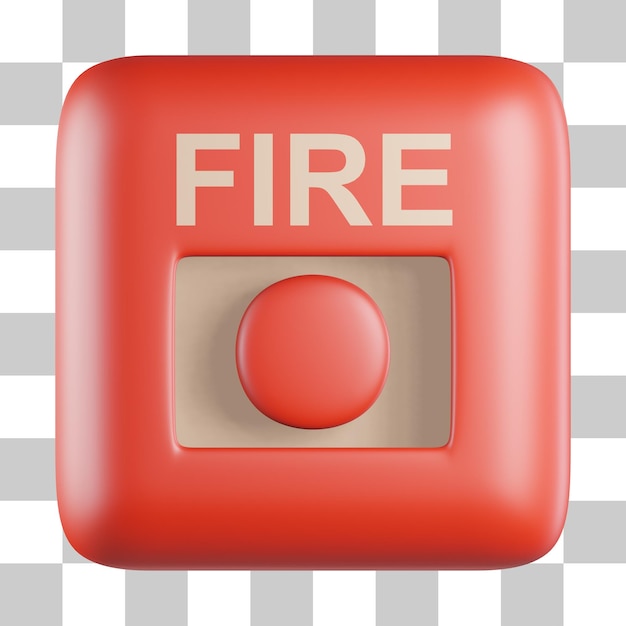 Fire Button 3D Icon