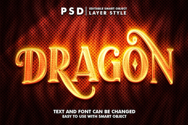 Fire Dragon Editable Text Effect