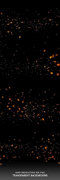 Fire embers particles over black background