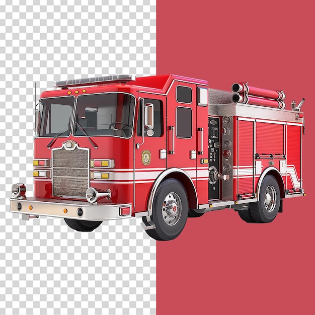 Fire engine isolated on transparent background