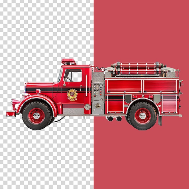 Fire engine isolated on transparent background