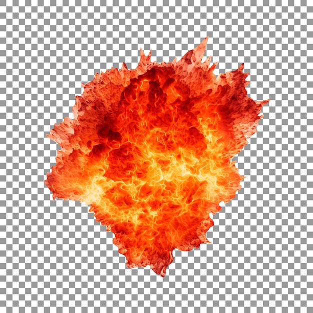 Fire explosion isolated on a transparent background