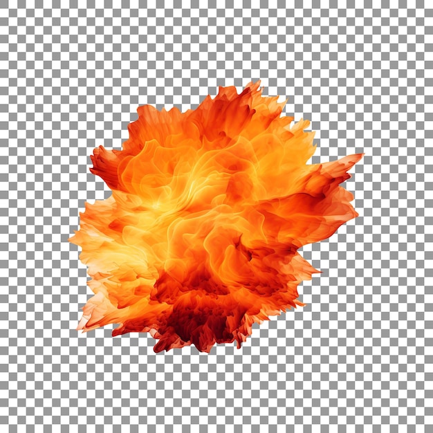 Fire explosion isolated on a transparent background