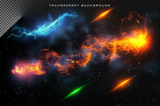 Fire Flame Beam VFX Special Effect on Transparent background