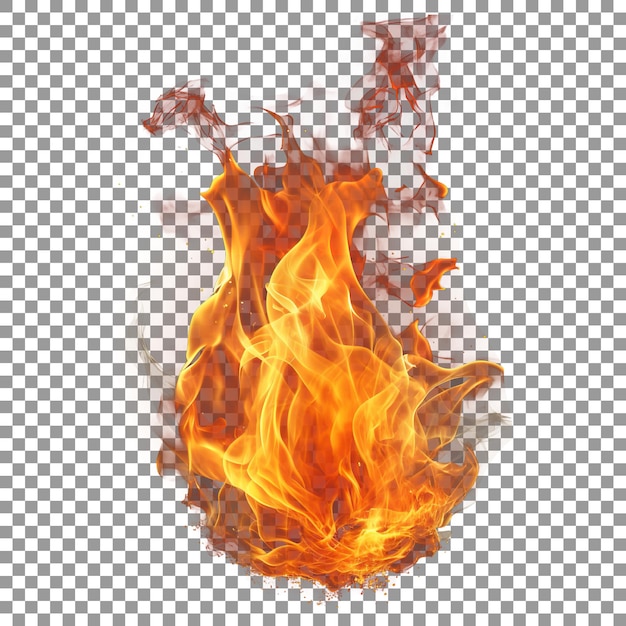 Fire flame isolated on a transparent background