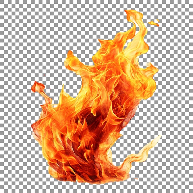 Fire flame isolated on a transparent background