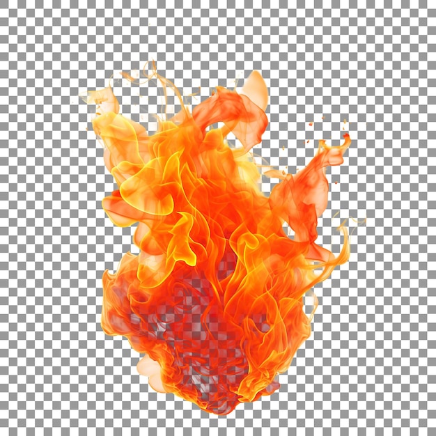 Fire flame isolated on a transparent background