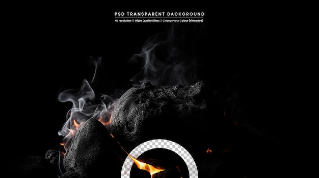 PSD fire flames on black background