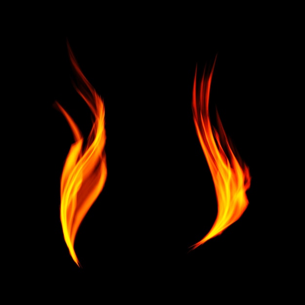 Fire flames isolated on transparent