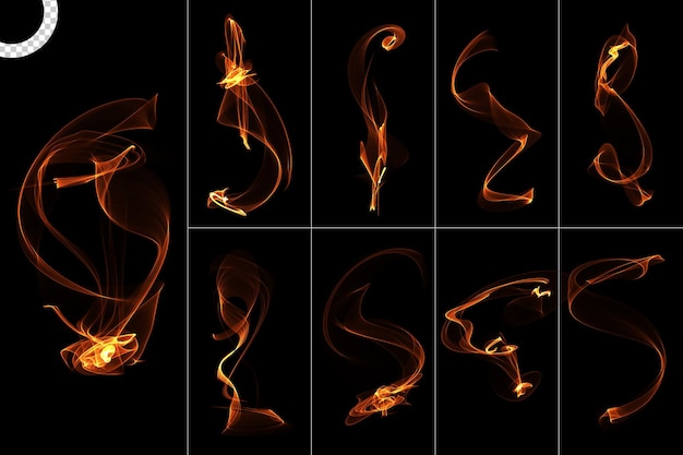 PSD fire flames on transparent background