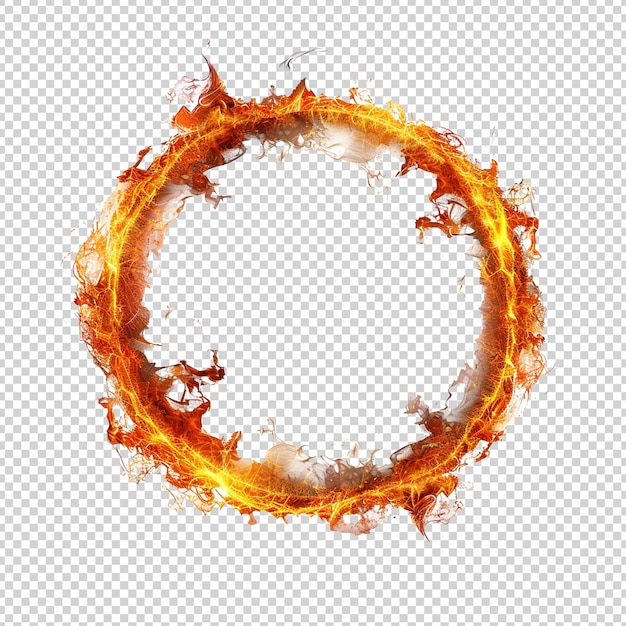 PSD fire flames with a circle of fire on a transparent background