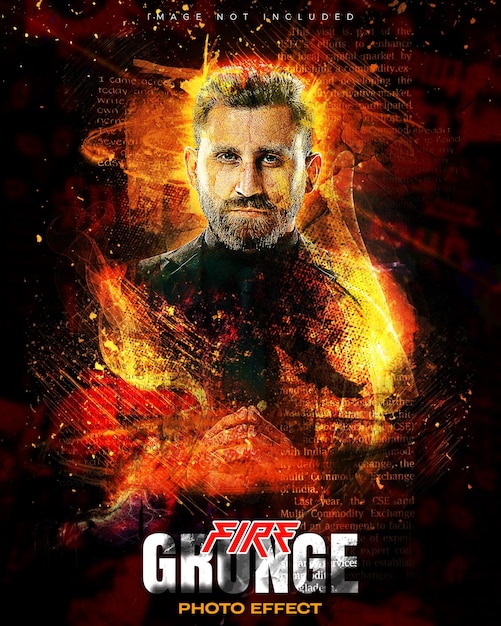 Fire grunge Photoshop poster effect