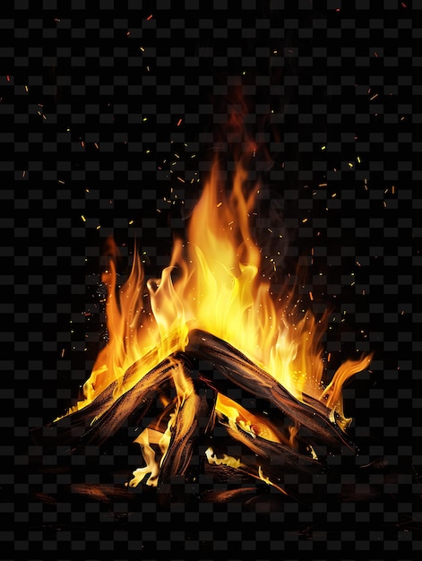 PSD a fire with a black background and a picture of a fire with a black background