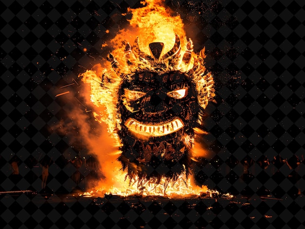 PSD a fire with a face that says  fire  on it