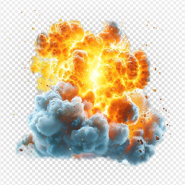 PSD firearm explosion effect isolated on transparent gun explosion smoke png generative ai