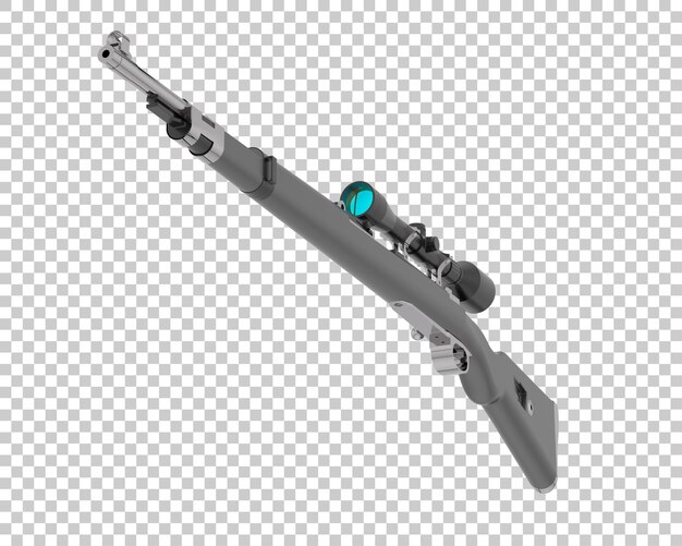 Firearm with scope isolated on transparent background 3d rendering illustration