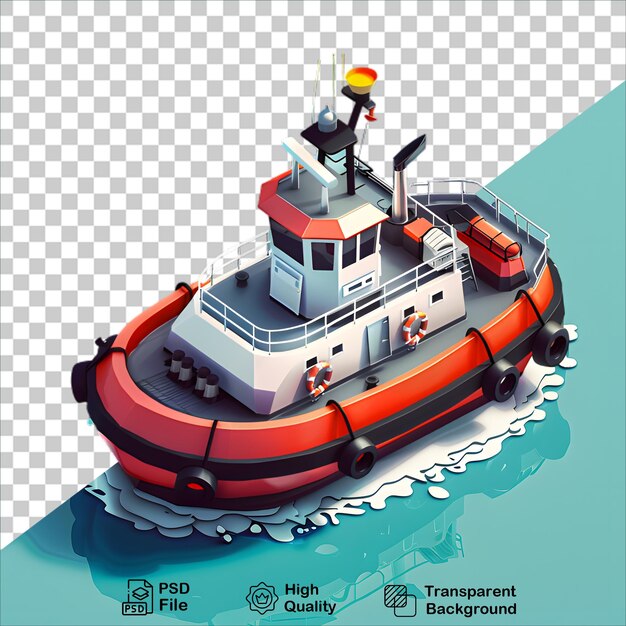 fireboat illustration isolated on transparent background