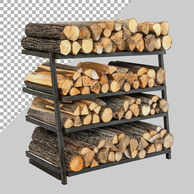 PSD firewood racks on transparent background