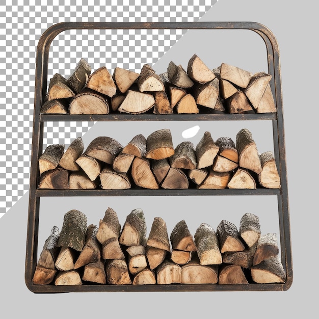 PSD firewood racks on transparent background