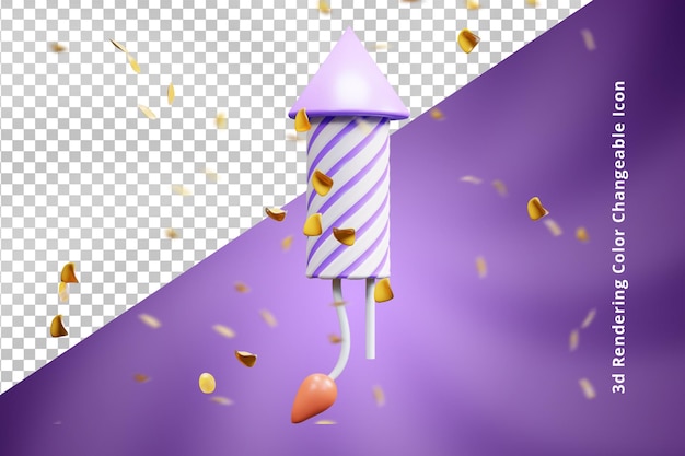 Firework 3D Icon or 3d firework for festival  celebration party