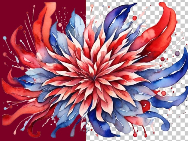 PSD firework of red blue and white colors