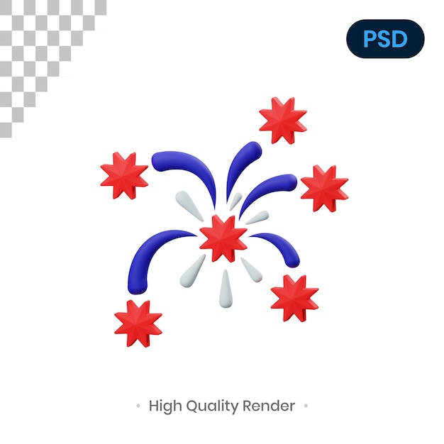 Fireworks 3D Render Illustration Premium Psd