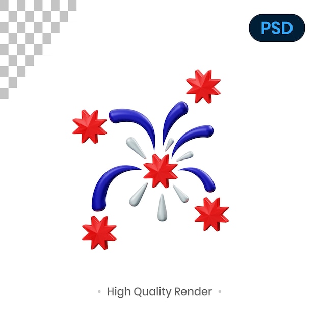 Fireworks 3D Render Illustration Premium Psd