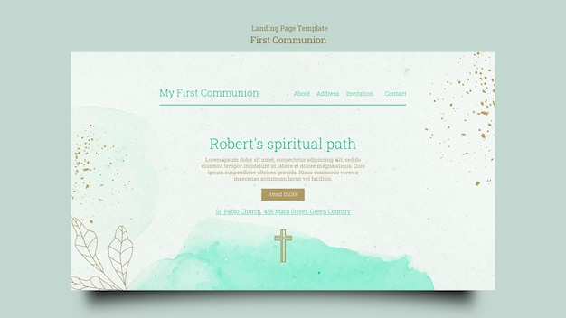 First communion landing page template