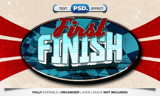 FIRST FINISH TEXT EFFECT