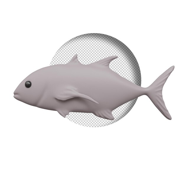 PSD fish 3d render