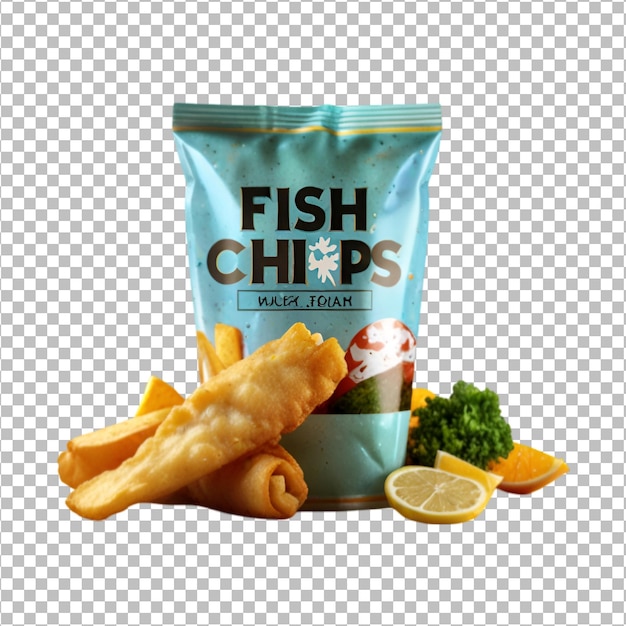 PSD fish and chips on a transparent background premium psd