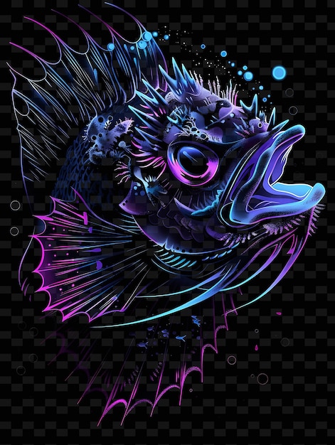 PSD a fish head with a fish on it and the word fish on the bottom