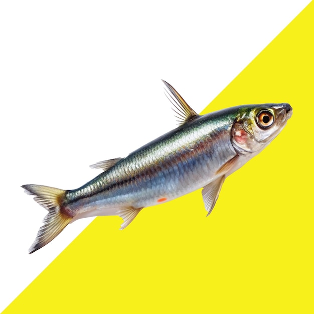 a fish is shown on a yellow background with a yellow background