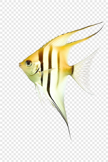 PSD a fish is on a transparent background with a yellow tail