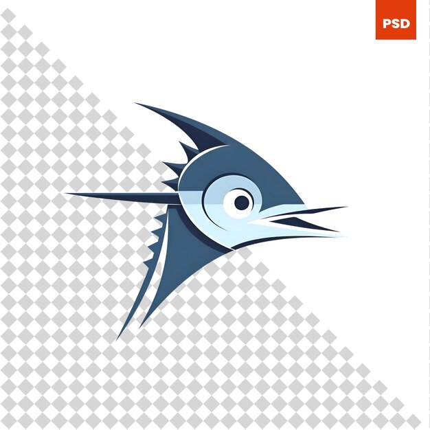 PSD fish logo template vector illustration abstract fish icon on white background