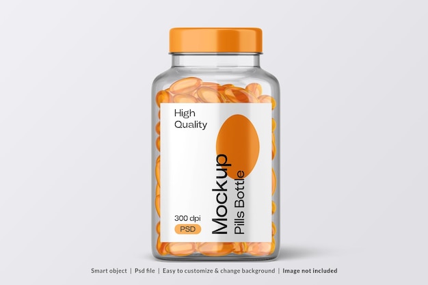 Fish Oil Capsule Bottle Mockup