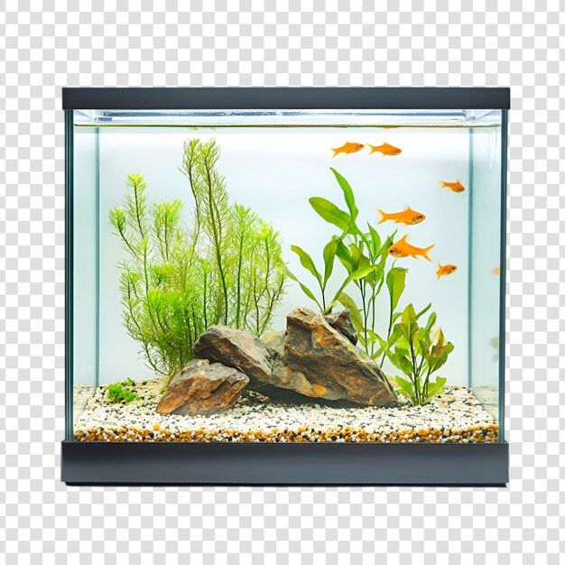 PSD a fish tank aquarium with goldfish in it on a transparent background