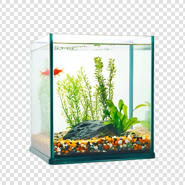 PSD a fish tank aquarium with goldfish in it on a transparent background