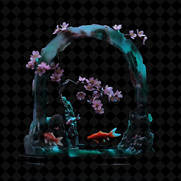 PSD a fish tank with a fish swimming in it