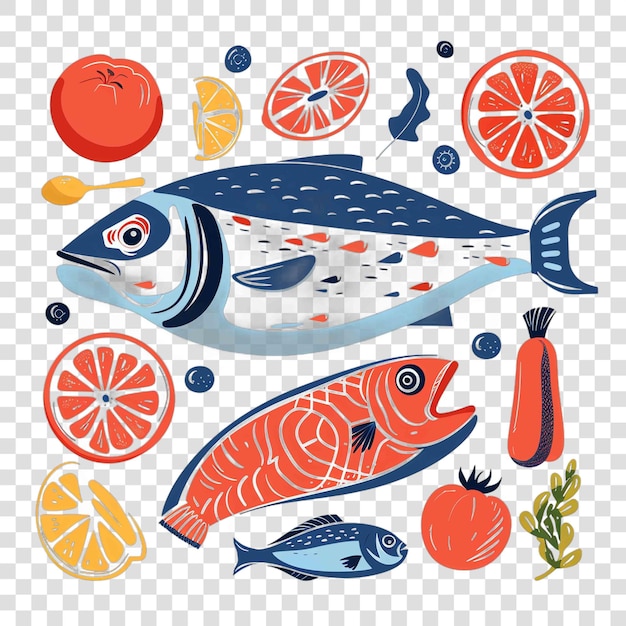 PSD fish transparent background vector element