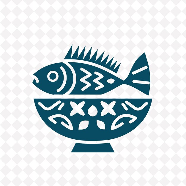 PSD fish on a white background with a pattern of the word fish