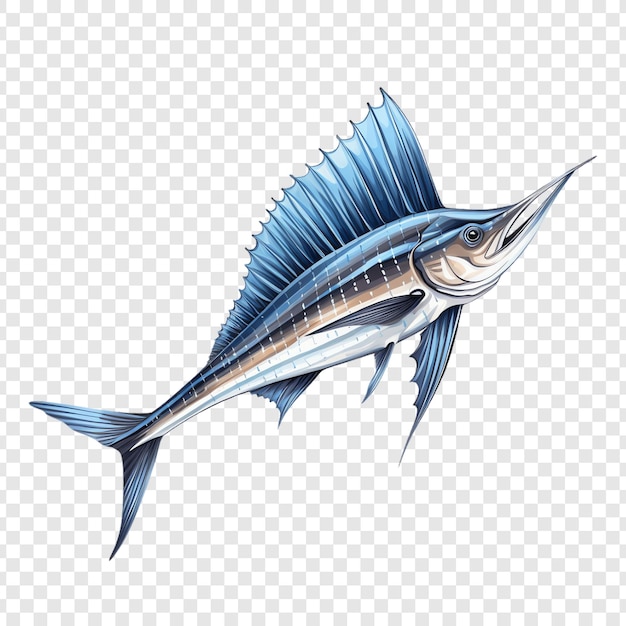 PSD a fish with a blue tail on the front