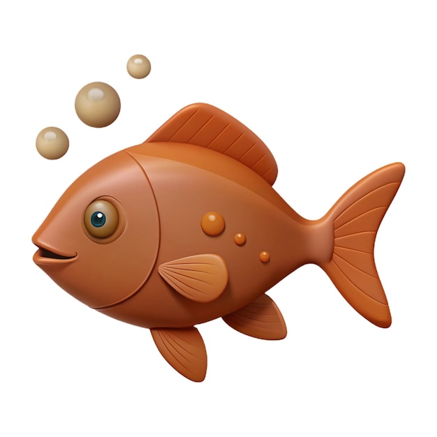 PSD a fish with a brown face and orange eyes is shown in the picture