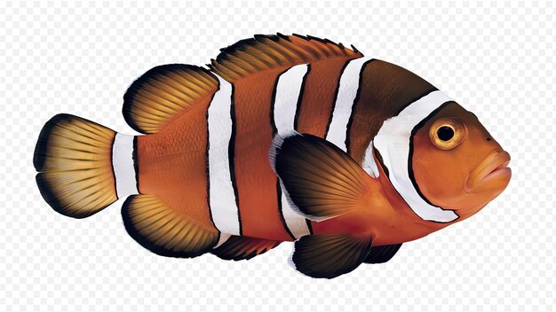 PSD a fish with a white stripe and brown stripes